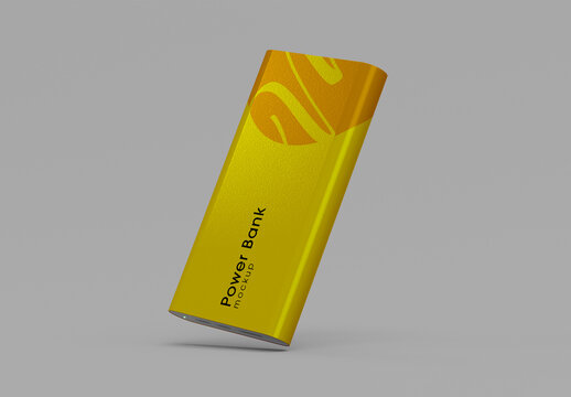 Isolated Vertical Power Bank Mockup