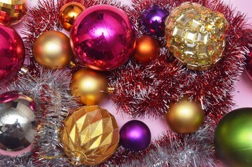 Obraz na płótnie Canvas christmas balls and decorations