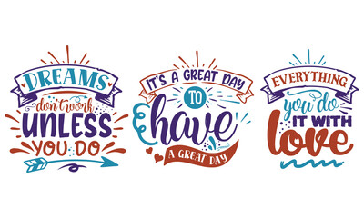 Inspirational Quotes Bundles - Vector Illustration