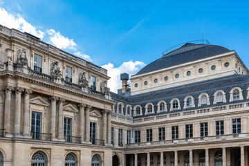 Fototapeta na wymiar Paris, the Palais-Royal, beautiful geometric facade 
