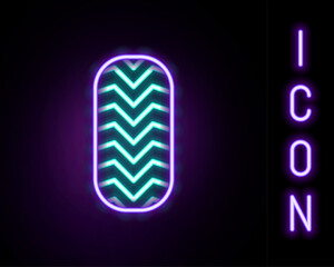 Glowing neon line Car tire icon isolated on black background. Colorful outline concept. Vector