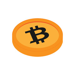 Simple illustration of bitcoin coin Concept of internet cryptocurrency