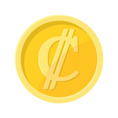 Simple illustration of Colon coin Concept of internet currency