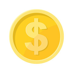 Simple illustration of dollar coin Concept of internet currency