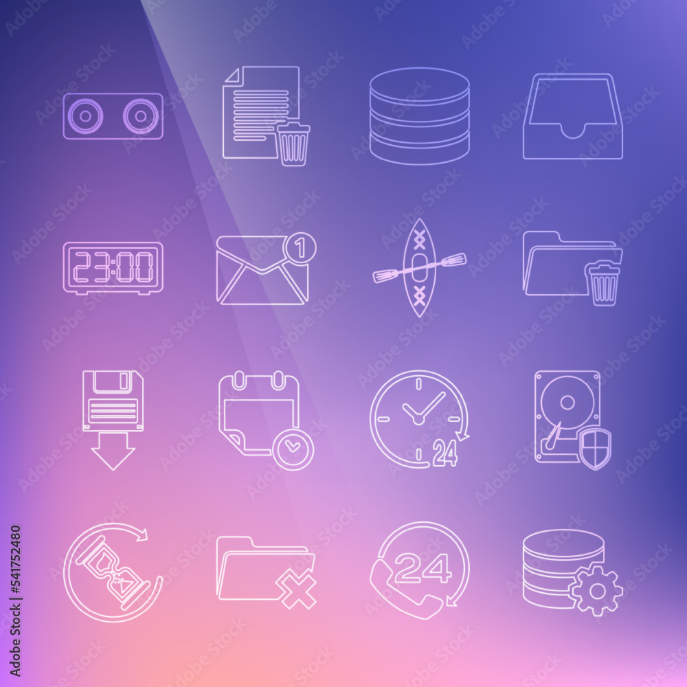 Poster set line setting database server, hard disk drive hdd protection, delete folder, database, new, emai