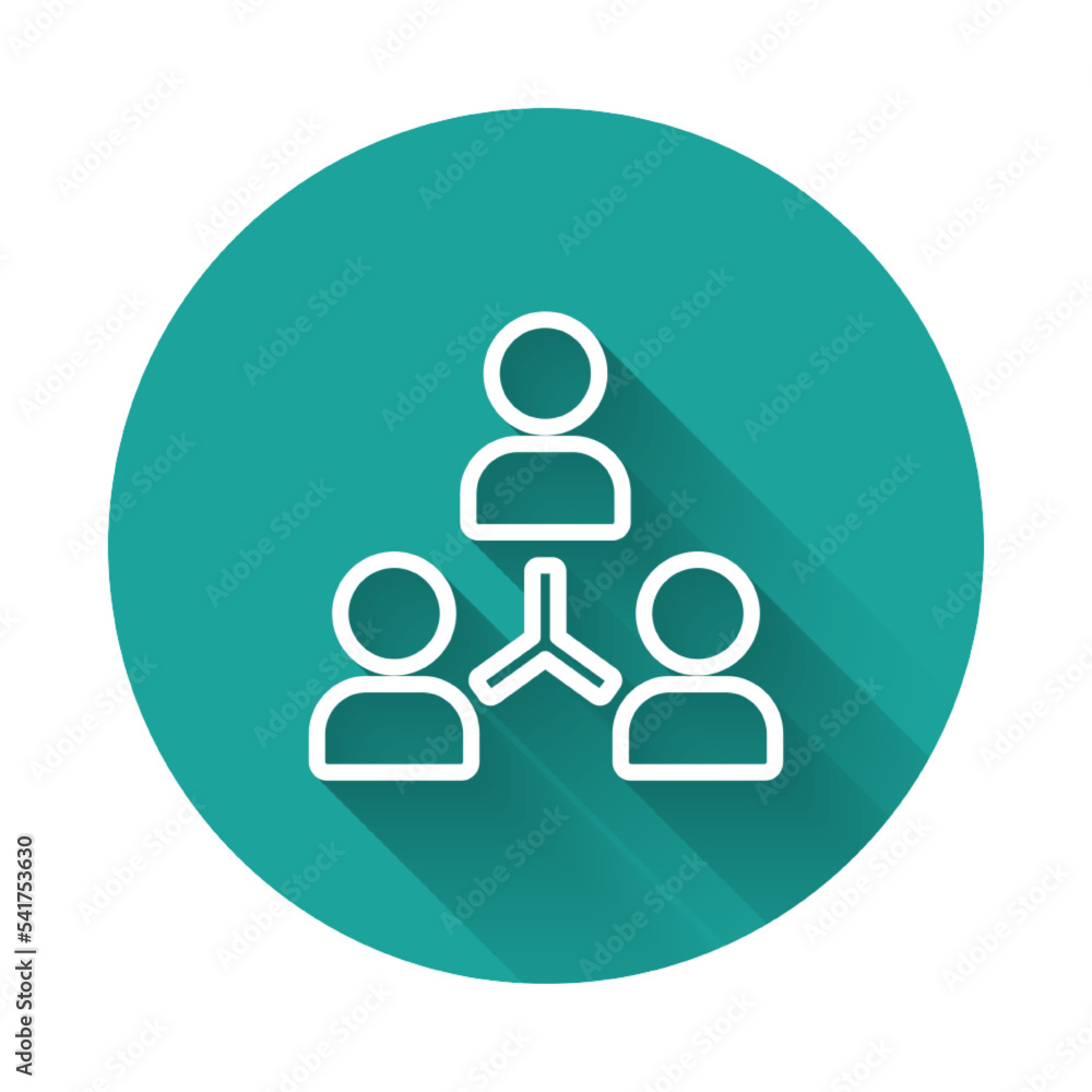Poster white line project team base icon isolated with long shadow. business analysis and planning, consult