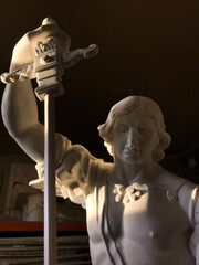 .statue with sword