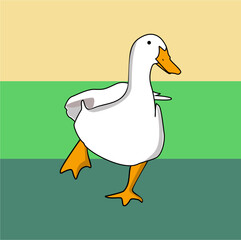duck illustration suitable for small children's book design, children's themed background design