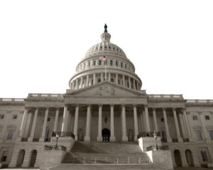 United States Capitol building in Washington DC Isolated.
