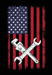 American Flag Plumber Design