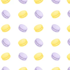Foto op Canvas Cute macarons seamless pattern, vector illustration   © Lunny Wind