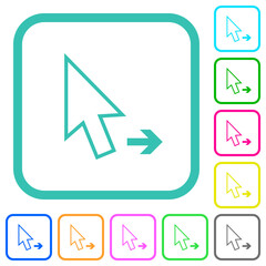 Arrow cursor right outline vivid colored flat icons