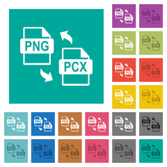 PNG PCX file conversion square flat multi colored icons