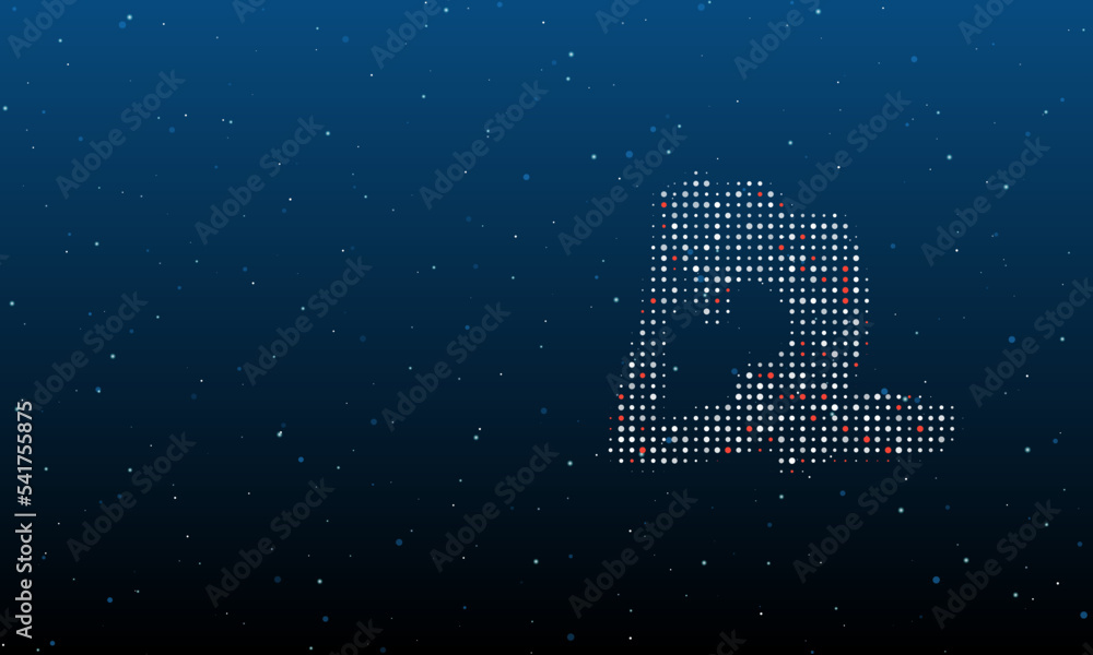 Poster on the right is the yoga stretching pose symbol filled with white dots. background pattern from dots