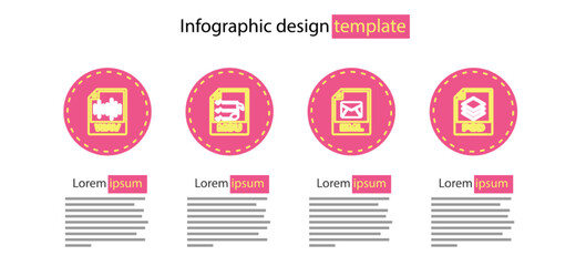 Set line EML file document, PSD, M3U and WAV icon. Vector