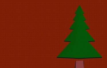 Naklejka premium Christmas tree. Red background. Beautiful colors. Happy New Year.