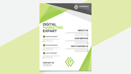 Green flyer design template