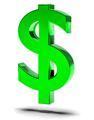 Finance and business symbol. Green dollar sign