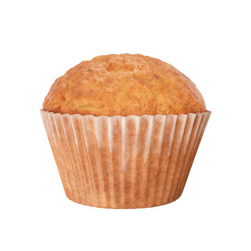 Muffin cake on a white background, 3d render