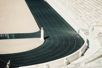 Detail from the arena of Panathenaic stadium - Athens, Greece.