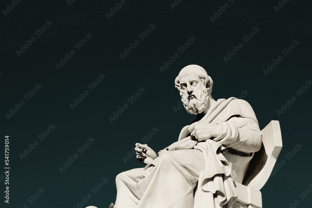 Wall mural Statue of the ancient Greek philosopher Plato in Athens, Greece