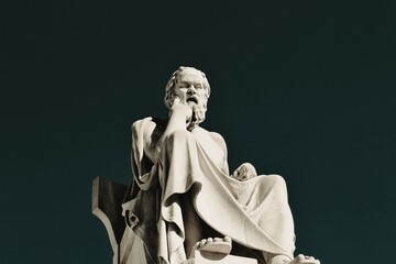 Statue of the ancient Greek philosopher Socrates in Athens, Greece