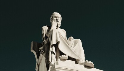 Statue of the ancient Greek philosopher Socrates in Athens, Greece