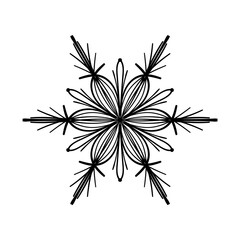 Elegant snowflake. Vector design element.