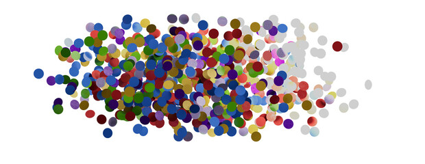 3D animation of exploding confetti