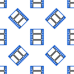 Line Play Video icon isolated seamless pattern on white background. Film strip sign. Colorful outline concept. Vector