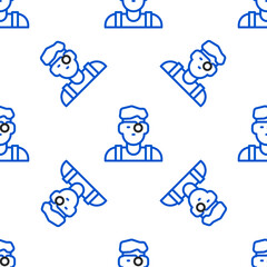 Line Jeweler man icon isolated seamless pattern on white background. Colorful outline concept. Vector
