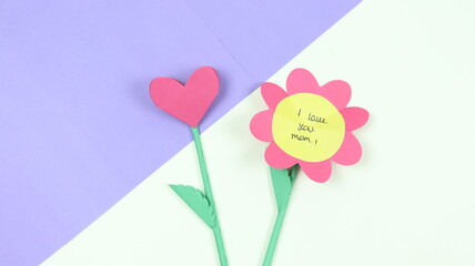 Plakat Mother's Day Heart Flower Card