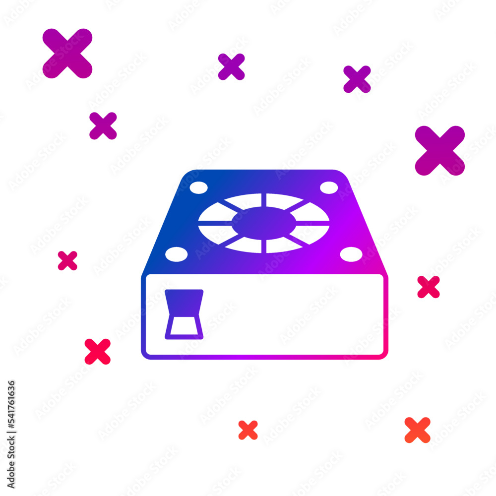 Aufkleber color computer cooler icon isolated on white background. pc hardware fan. gradient random dynamic sh