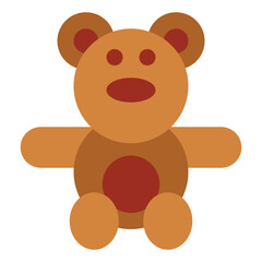 Teddy bear flat icon style