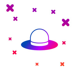 Color Man hat with ribbon icon isolated on white background. Gradient random dynamic shapes. Vector