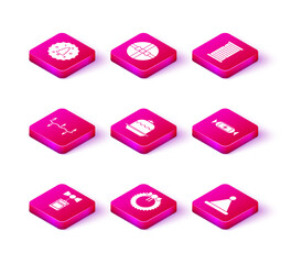 Set Price tag with an inscription Sale, Christmas wreath, lights, Cake, Santa Claus hat, Candy, wish list template and Gift box icon. Vector