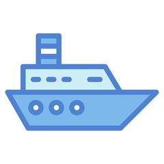 boat two tone icon style