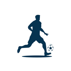 Fototapeta na wymiar vector graphic of soccer player silhouette isolated on white background