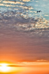 Sonnenuntergangshimmel über Ozean