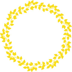 Rose hip silhouette wreath isolated vector