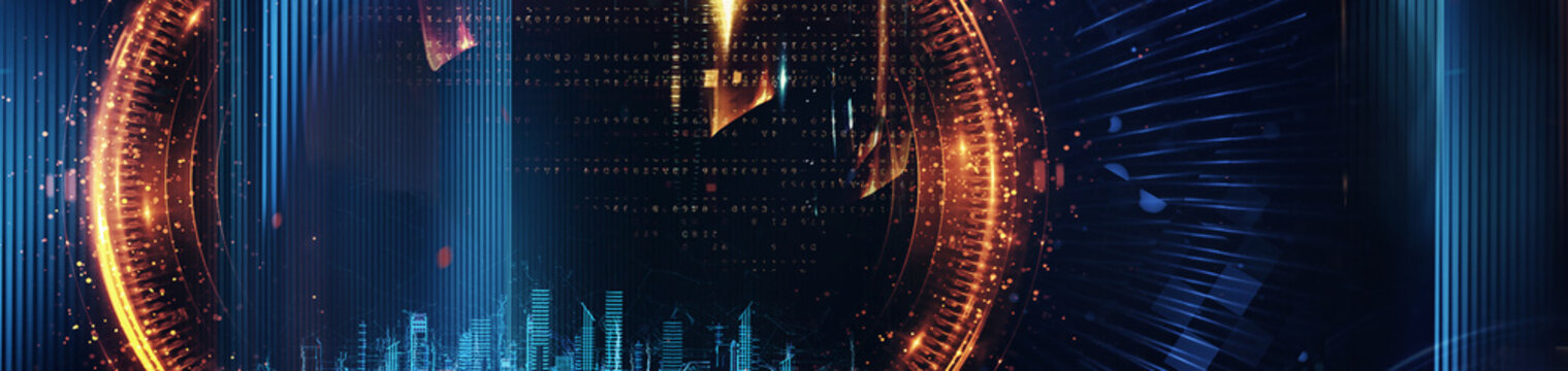 Panoramic tecno background