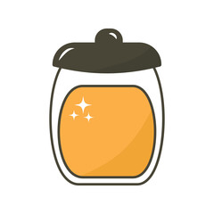 Vector minimalistic flat style jar of honey