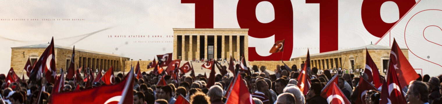 19 Mayıs Ataturku Anma, Genclik ve Spor Bayramı panoramic background