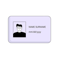 Icon of an identity document with the image of a man