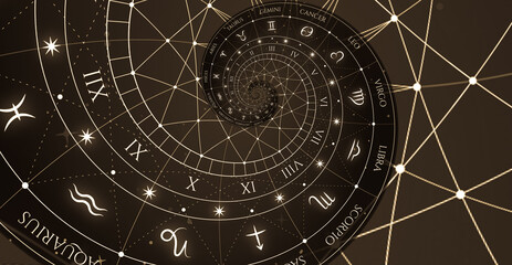 Astrology and alchemy sign background illustration
