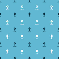 Set Traffic sign turn left and Stop on seamless pattern. Vector