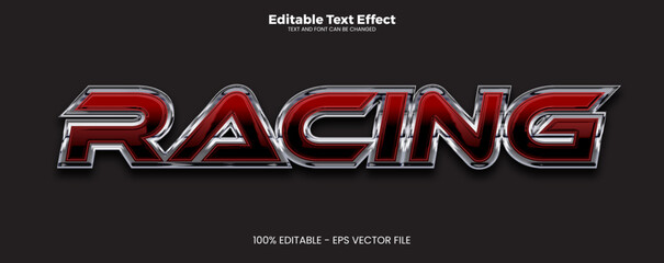Racing editable text effect in modern trend style