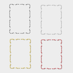 set of multi-colored frames, in the style of an ornament