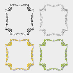set of multi-colored frames, in the style of an ornament
