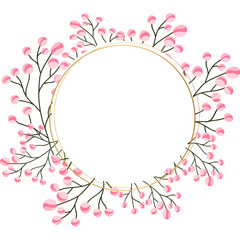 Beautiful illustration of a decorative ornament abstract colorful floral frame with golden ornament confetti with floral elements for wedding and birthday and festival